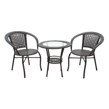 ΣΑΛΟΝΙ SAYLOR ΣΕΤ 3ΤΜΧ ΜΕΤΑΛΛΟ PE RATTAN ΚΑΦΕ / PACOWORLD 140-000028