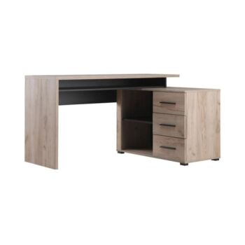 ΓΡΑΦΕΙΟ ARHIMED GREY OAK-ΜΑΥΡΟ 138x102x75εκ