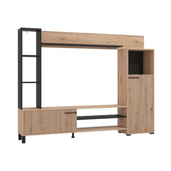 ΚΕΝΤΡΟ ΨΥΧΑΓΩΓΙΑΣ-ΣΥΝΘΕΣΗ RETIMNO ARTISAN OAK-ARTISAN OAK ΜΕ ΜΑΥΡΕΣ ΓΡΑΜΜΕΣ-ΜΑΥΡΟ / FYLLIANA 11013492
