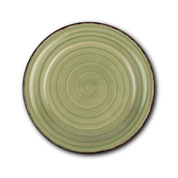 ΠIATO ΦΡΟΥΤΟΥ STONEWARE "LINES OIL GREEN" / NAVA 19.5cm