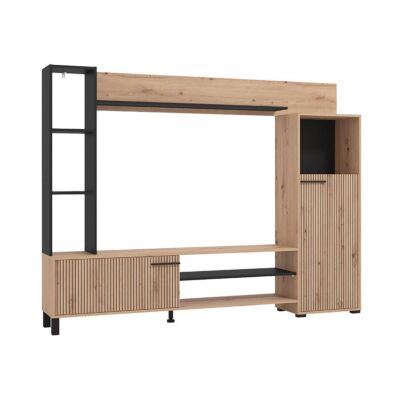 ΚΕΝΤΡΟ ΨΥΧΑΓΩΓΙΑΣ-ΣΥΝΘΕΣΗ RETIMNO ARTISAN OAK-ARTISAN OAK ΜΕ ΜΑΥΡΕΣ ΓΡΑΜΜΕΣ-ΜΑΥΡΟ / FYLLIANA 11013492